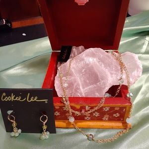 Cookie Lee Wear Long or Doubled Necklace & Earrings set - Item # 124‎